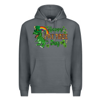 Rock St. Patrick's Happy Pat T-Rex Day with rainbow Premium Hoodie - HowdyJamesFarm