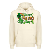 Sandshell St. Patrick's Happy Pat T-Rex Day with rainbow Premium Hoodie - HowdyJamesFarm