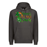 Smoke St. Patrick's Happy Pat T-Rex Day with rainbow Premium Hoodie - HowdyJamesFarm
