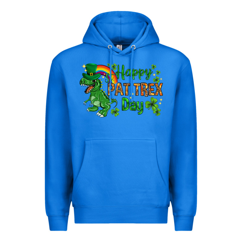St. Patrick's Happy Pat T-rex Day With Rainbow Premium Hoodie by HowdyJamesFarm | Teevron