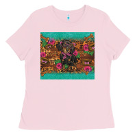 Bubblegum Pink dachshund Ladies Tee - BarkalooDesign