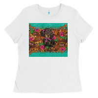 White dachshund Ladies Tee - BarkalooDesign