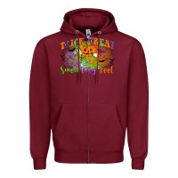 Burgundy trick or treat smell my feet Zipper Hoodie - CowGirlArtShop