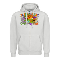 Dove Grey trick or treat smell my feet Zipper Hoodie - CowGirlArtShop