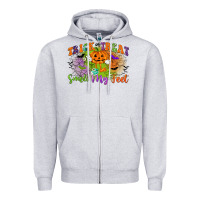 Heather Grey trick or treat smell my feet Zipper Hoodie - CowGirlArtShop