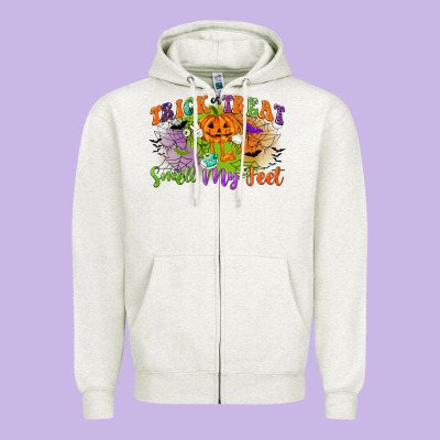 Trick Or Treat Smell My Feet Zipper Hoodie Designed By Cowgirlartshop