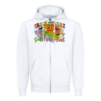 White trick or treat smell my feet Zipper Hoodie - CowGirlArtShop