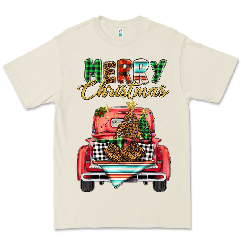 Merry Christmas Truck Premium Tee by BarkalooDesign | Teevron