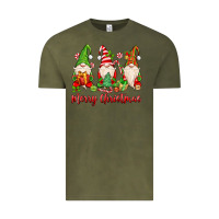Vintage Olive merry christmas gnomes Vintage Tee - MaliasSmallBusiness