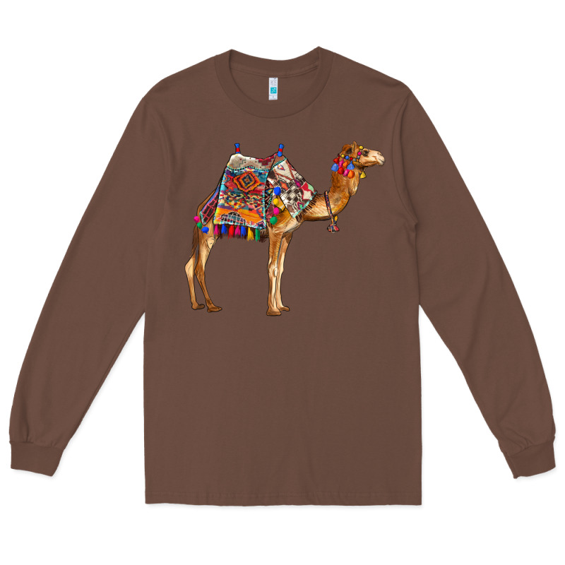 Camel With Colorful Saddle Long Sleeve Tee by BarkalooDesign | Teevron