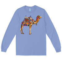 Colony Blue camel with colorful saddle Long Sleeve Tee - BarkalooDesign