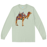 Matcha camel with colorful saddle Long Sleeve Tee - BarkalooDesign