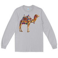 Moon Dust camel with colorful saddle Long Sleeve Tee - BarkalooDesign