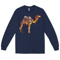 Navy camel with colorful saddle Long Sleeve Tee - BarkalooDesign