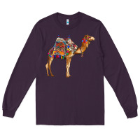 Plum camel with colorful saddle Long Sleeve Tee - BarkalooDesign