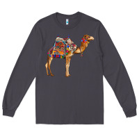 Smoke camel with colorful saddle Long Sleeve Tee - BarkalooDesign
