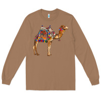 Toasted Coconut camel with colorful saddle Long Sleeve Tee - BarkalooDesign