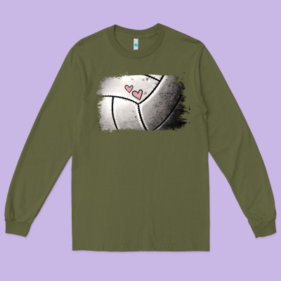 Volleyball Brushstroke Long Sleeve Tee Designed By Ranaportraitstore