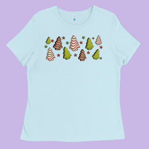 Christmas Cakes Ladies Tee Designed By Jasminsmagicworld