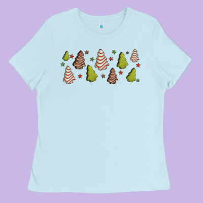 Christmas Cakes Ladies Tee Designed By Jasminsmagicworld