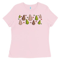 Bubblegum Pink Christmas cakes Ladies Tee - Jasminsmagicworld