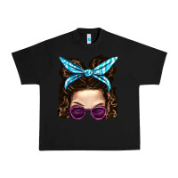 Black Messy Bun Mom And Pink Leopard Sunglasses Urban Heavy Tee - BundleAndBundleShop