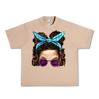 Burro Messy Bun Mom And Pink Leopard Sunglasses Urban Heavy Tee - BundleAndBundleShop