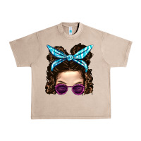 French Oak Messy Bun Mom And Pink Leopard Sunglasses Urban Heavy Tee - BundleAndBundleShop