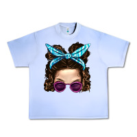 Grape Ice Messy Bun Mom And Pink Leopard Sunglasses Urban Heavy Tee - BundleAndBundleShop