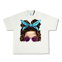 Pistachio Messy Bun Mom And Pink Leopard Sunglasses Urban Heavy Tee - BundleAndBundleShop
