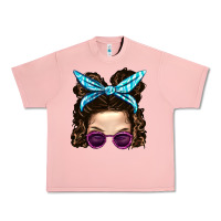Messy Bun Mom And Pink Leopard Sunglasses Urban Heavy Tee | Teevron