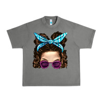 Tornado Messy Bun Mom And Pink Leopard Sunglasses Urban Heavy Tee - BundleAndBundleShop