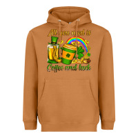Meerkat St. Patrick's All you need is coffee and luck Heavyweight Hoodie - OliviaCreatesArt