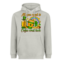 Moon Dust St. Patrick's All you need is coffee and luck Heavyweight Hoodie - OliviaCreatesArt