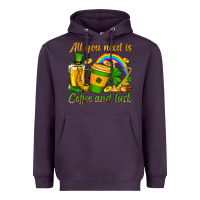 Plum St. Patrick's All you need is coffee and luck Heavyweight Hoodie - OliviaCreatesArt