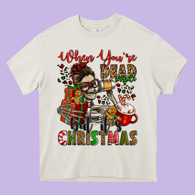 When You're Dead Inside But It's Christmas Heavy Core Tee Designed By Jasminsmagicworld