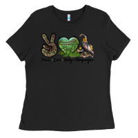 Black Leopard Peace Love Baby Chimpanzee Ladies Tee - LillyAllenDesigns