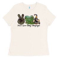 Bone Leopard Peace Love Baby Chimpanzee Ladies Tee - LillyAllenDesigns