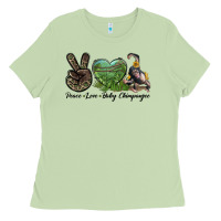 Matcha Leopard Peace Love Baby Chimpanzee Ladies Tee - LillyAllenDesigns
