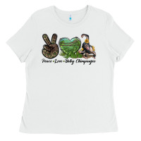 Leopard Peace Love Baby Chimpanzee Ladies Tee | Teevron