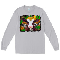 Moon Dust st patricks baby cow with leopard background Long Sleeve Tee - Jasminsmagicworld