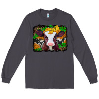 Smoke st patricks baby cow with leopard background Long Sleeve Tee - Jasminsmagicworld