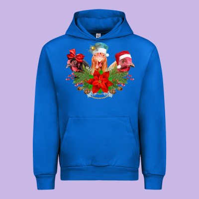 Chickens Christmas Urban Hoodie Designed By Cowhidedigitalart