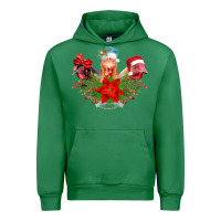 Emerald Chickens Christmas Urban Hoodie - CowhideDigitalArt