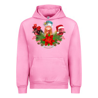 Fuchsia Pink Chickens Christmas Urban Hoodie - CowhideDigitalArt