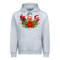 Heather Grey Chickens Christmas Urban Hoodie - CowhideDigitalArt