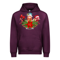 Mauve Wine Chickens Christmas Urban Hoodie - CowhideDigitalArt