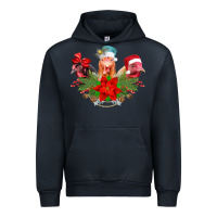 Navy Chickens Christmas Urban Hoodie - CowhideDigitalArt