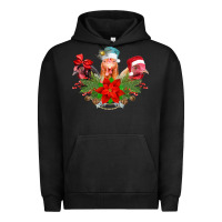 Pigment Black Chickens Christmas Urban Hoodie - CowhideDigitalArt