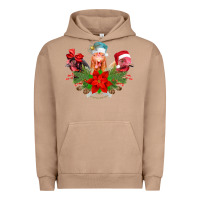 Pigment Burro Chickens Christmas Urban Hoodie - CowhideDigitalArt